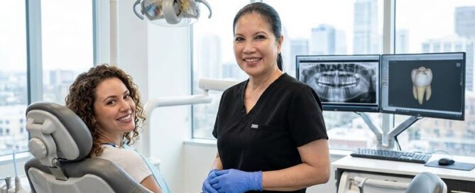 Patient after laser teeth whitening in Alexandria VA dental office