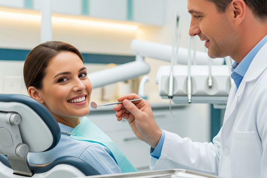 Adult patient smiling after dental bonding repair in Alexandria VA clinic