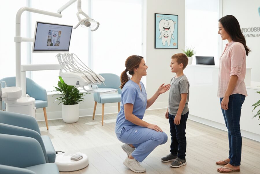 dentist-wisdom-teeth-removal-woodbridge-va Dentist in Woodbridge VA welcoming patient for wisdom teeth removal consultation