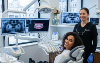 Patient after laser teeth whitening in Alexandria VA dental office