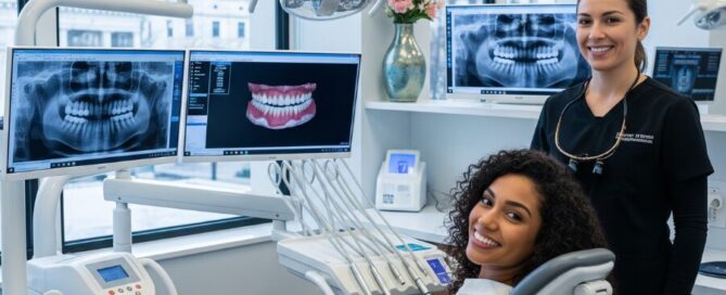 Patient after laser teeth whitening in Alexandria VA dental office