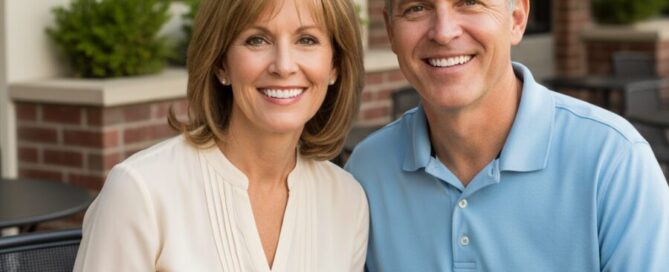 Happy Woodbridge VA couple smiling after affordable dental implants consultation