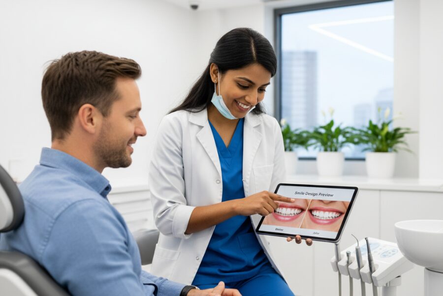 Cosmetic dental consultation with smile design preview in Woodbridge VA