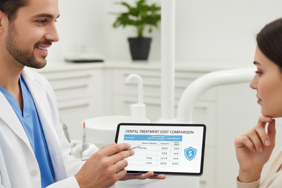Affordable dental bonding repair cost discussion in Alexandria VA dental office