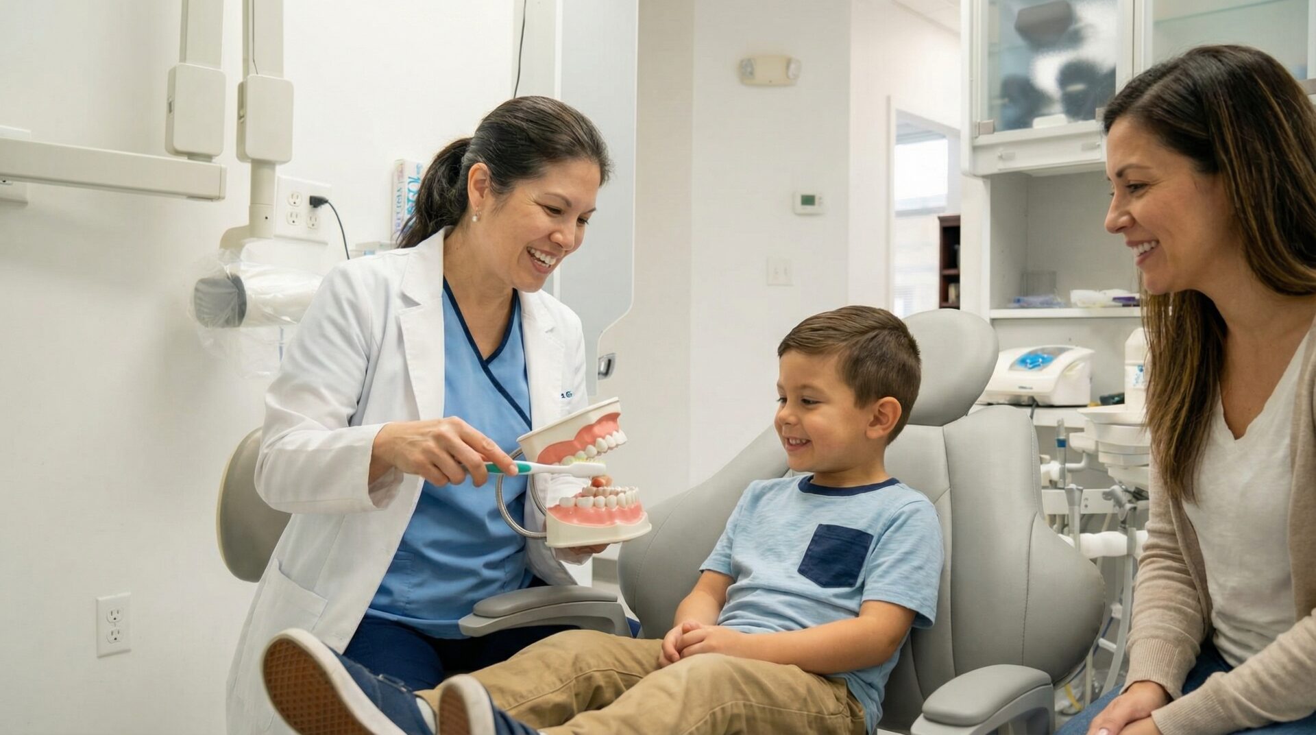 kids-braces-options-woodbridge-va-hero Child with braces at dentist office in Woodbridge VA