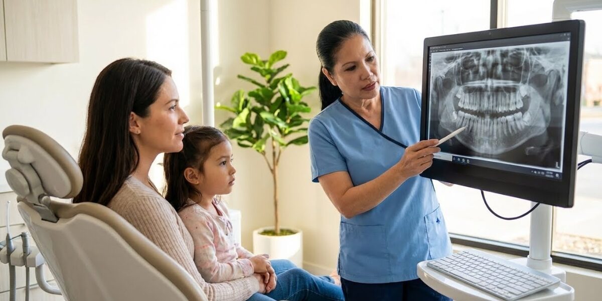 Parent discussing kids orthodontic treatment options in Woodbridge VA