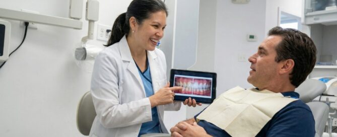 Woman smiling with porcelain veneers at Woodbridge VA dental office