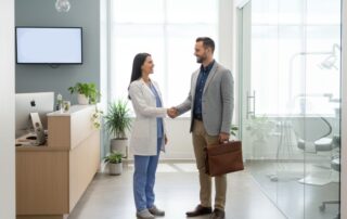 Dentist in Alexandria VA welcoming patient for root canal treatment