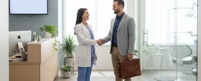 Dentist in Alexandria VA welcoming patient for root canal treatment
