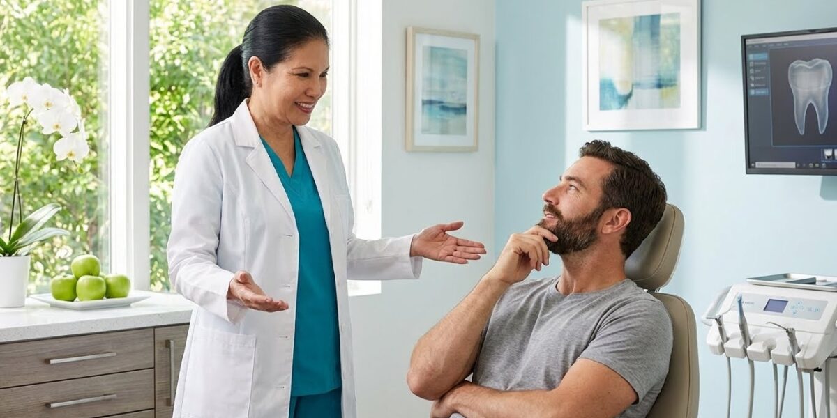 hero-dentist-alexandria-va-root-canal.jpg Dentist in Alexandria VA welcoming patient for root canal treatment