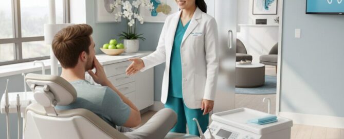 Dentist in Alexandria VA welcoming patient for root canal treatment