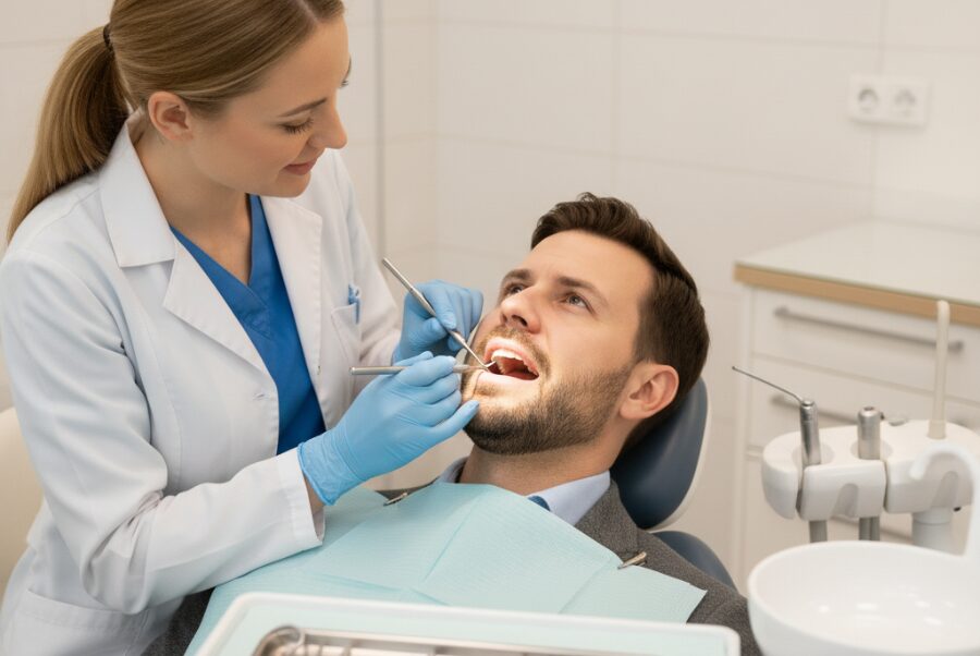 Woodbridge VA dentist checking for infection after jaw surgery