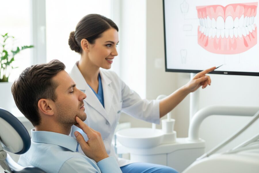 Patient in Alexandria VA learning that root canals are safe and effective