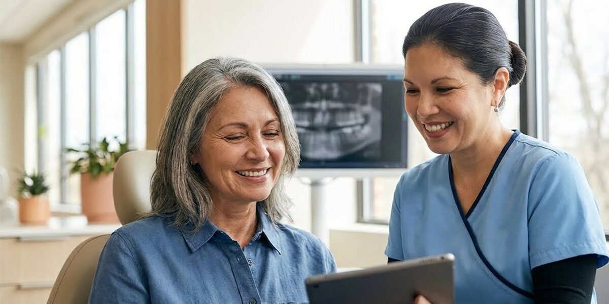 Patient smiling confidently after dental implant treatment in Woodbridge VA