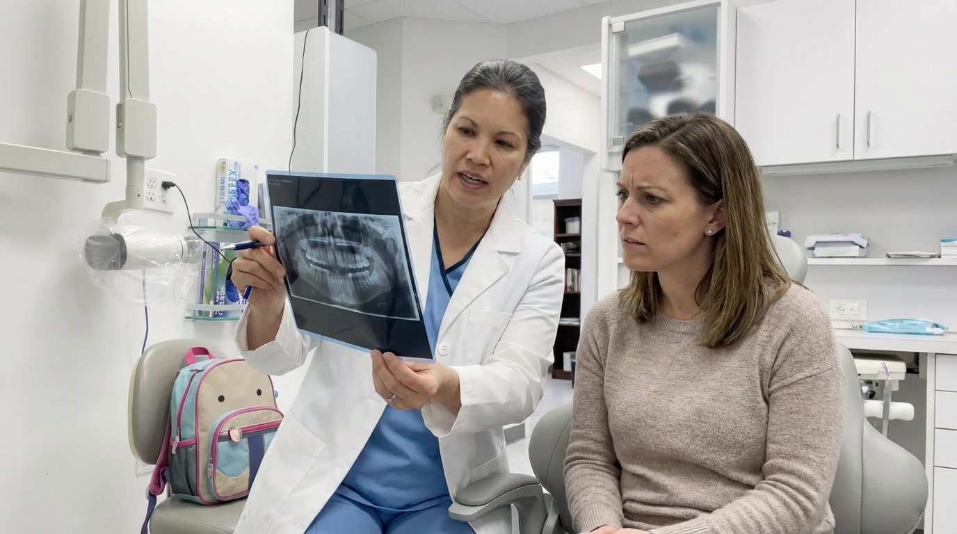 parent discussing child dental treatment plan in Woodbridge VA